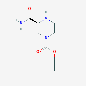 molecular formula C10H19N3O3 B172364 (S)-叔丁基-3-氨基羰基哌嗪-1-甲酸酯 CAS No. 170164-47-3