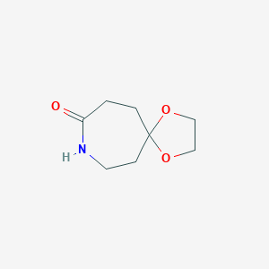 molecular formula C8H13NO3 B172440 1,4-二氧杂-8-氮杂螺[4.6]十一烷-9-酮 CAS No. 172090-55-0