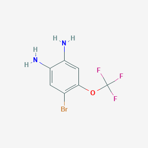 molecular formula C7H6BrF3N2O B172668 4-Bromo-5-(trifluoromethoxy)-1,2-phenylenediamine CAS No. 156425-07-9