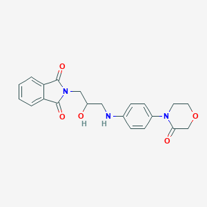 molecular formula C21H21N3O5 B172677 2-(2-Hydroxy-3-((4-(3-oxomorpholino)phenyl)amino)propyl)isoindoline-1,3-dione CAS No. 1257527-98-2