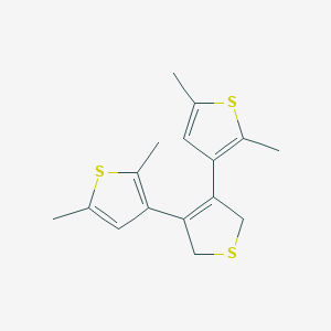 molecular formula C16H18S3 B172678 3,4-Bis(2,5-dimethylthiophen-3-YL)-2,5-dihydrothiophene CAS No. 198906-72-8