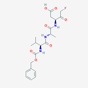 molecular formula C21H28FN3O7 B172682 苄氧羰基-缬-丙-天冬-氟甲基酮 CAS No. 161401-82-7