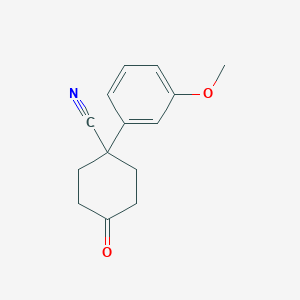 molecular formula C14H15NO2 B172711 1-(3-Methoxyphenyl)-4-oxocyclohexanecarbonitrile CAS No. 13225-34-8