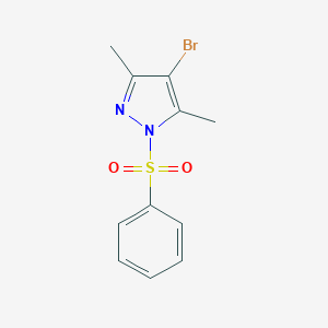 molecular formula C11H11BrN2O2S B172737 1-Benzenesulfonyl-4-bromo-3,5-dimethyl-1H-pyrazole CAS No. 130874-32-7
