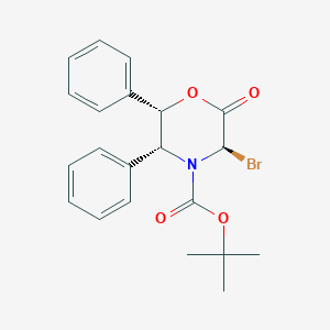 molecular formula C21H22BrNO4 B172742 Tert-butyl (3R,5R,6S)-3-bromo-2-oxo-5,6-diphenylmorpholine-4-carboxylate CAS No. 127420-01-3