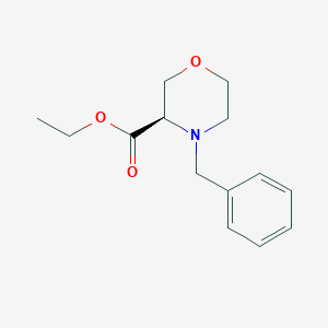 molecular formula C14H19NO3 B172753 (R)-Ethyl 4-benzylmorpholine-3-carboxylate CAS No. 106910-85-4