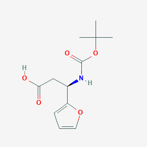 molecular formula C12H17NO5 B173052 (R)-3-((叔丁氧羰基)氨基)-3-(呋喃-2-基)丙酸 CAS No. 1217725-33-1