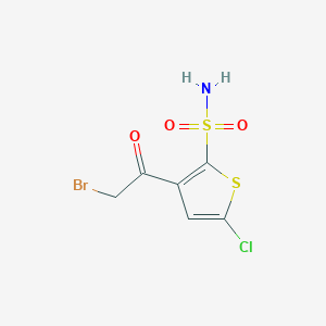 molecular formula C6H5BrClNO3S2 B173106 3-(2-溴乙酰)-5-氯噻吩-2-磺酰胺 CAS No. 160982-11-6