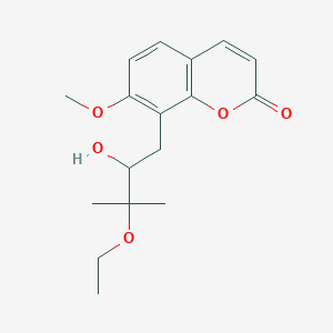 molecular formula C17H22O5 B173203 8-(3-Ethoxy-2-hydroxy-3-methylbutyl)-7-methoxy-2H-chromen-2-one CAS No. 125072-68-6