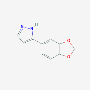 molecular formula C10H8N2O2 B173262 3-(1,3-苯并二氧杂环-5-基)-1H-吡唑 CAS No. 141791-06-2