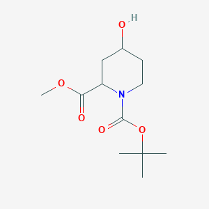 molecular formula C12H21NO5 B173354 1-叔丁基 2-甲基 4-羟基哌啶-1,2-二羧酸酯 CAS No. 187753-13-5