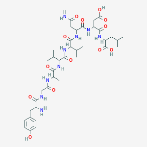 molecular formula C38H59N9O13 B173399 Tyrosylglycylalanylvalylvalylasparaginyl-alpha-aspartylleucine CAS No. 103424-74-4
