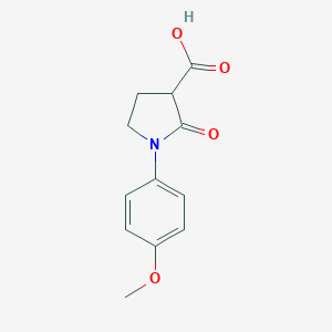 molecular formula C12H13NO4 B173437 1-(4-Methoxyphenyl)-2-oxopyrrolidine-3-carboxylic acid CAS No. 108541-25-9