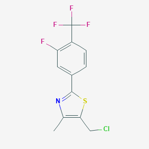 molecular formula C12H8ClF4NS B017350 5-(氯甲基)-2-[3-氟-4-(三氟甲基)苯基]-4-甲基-1,3-噻唑 CAS No. 317319-33-8