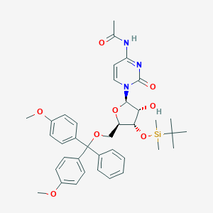 molecular formula C38H47N3O8Si B173532 N-(1-((2R,3R,4S,5R)-5-((Bis(4-methoxyphenyl)(phenyl)methoxy)methyl)-4-((tert-butyldimethylsilyl)oxy)-3-hydroxytetrahydrofuran-2-yl)-2-oxo-1,2-dihydropyrimidin-4-yl)acetamide CAS No. 123956-65-0