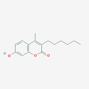 molecular formula C16H20O3 B173611 3-hexyl-7-hydroxy-4-methyl-2H-chromen-2-one CAS No. 109565-17-5