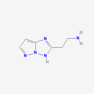 molecular formula C6H9N5 B173654 3H-Pyrazolo[1,5-b][1,2,4]triazole-2-ethanamine CAS No. 197355-77-4