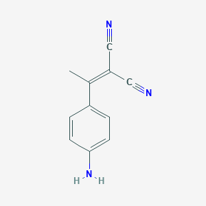 molecular formula C11H9N3 B173673 2-[1-(4-Aminophenyl)ethylidene]propanedinitrile CAS No. 122520-80-3