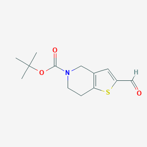 molecular formula C13H17NO3S B173688 tert-butyl 2-formyl-6,7-dihydrothieno[3,2-c]pyridine-5(4H)-carboxylate CAS No. 165947-55-7