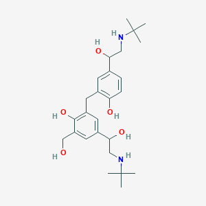 molecular formula C26H40N2O5 B173769 4-(2-(叔丁基氨基)-1-羟基乙基)-2-(5-(2-(叔丁基氨基)-1-羟基乙基)-2-羟基苄基)-6-(羟甲基)苯酚 CAS No. 149222-15-1
