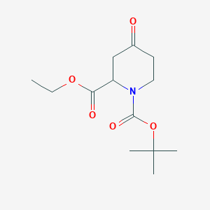 molecular formula C13H21NO5 B173805 1-Tert-butyl 2-ethyl 4-oxopiperidine-1,2-dicarboxylate CAS No. 125545-98-4