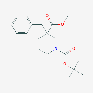 molecular formula C20H29NO4 B173959 1-叔丁基 3-乙基 3-苄基哌啶-1,3-二羧酸酯 CAS No. 170842-80-5