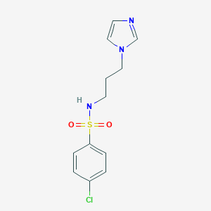 molecular formula C12H14ClN3O2S B173971 N-[3-(1-咪唑基)丙基]-4-氯苯磺酰胺 CAS No. 105771-36-6