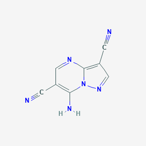 molecular formula C8H4N6 B174044 7-Aminopyrazolo[1,5-a]pyrimidine-3,6-dicarbonitrile CAS No. 119270-27-8