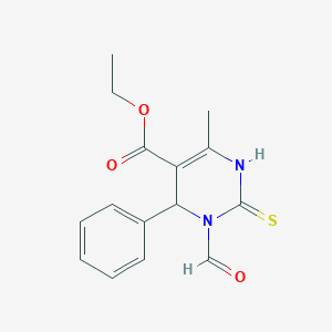 molecular formula C15H16N2O3S B174052 3-甲酰基-6-甲基-4-苯基-2-硫代-1,2,3,4-四氢嘧啶-5-羧酸乙酯 CAS No. 123044-10-0