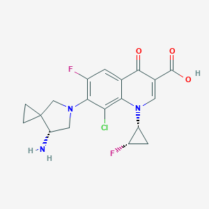 molecular formula C19H18ClF2N3O3 B174157 7-((R)-7-氨基-5-氮杂螺[2.4]庚-5-基)-8-氯-6-氟-1-((1R,2S)-2-氟环丙基)-4-氧代-1,4-二氢喹啉-3-甲酸 CAS No. 127254-10-8