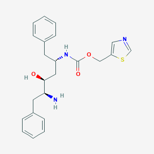 molecular formula C23H27N3O3S B017417 (2S,3S,5S)-2-amino-5-(N-((5-thiazolyl)methoxycarbonyl) amino)-1,6-diphenyl-3-hydroxyhexane CAS No. 144164-10-3