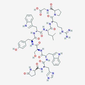 molecular formula C64H81N17O14 B174343 H-Pyr-His-Trp-Ser-Tyr-D-Trp-Leu-Arg-Pro-Gly-OH CAS No. 129418-54-8