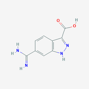 molecular formula C9H8N4O2 B174346 6-carbamimidoyl-1H-indazole-3-carboxylic Acid CAS No. 199609-47-7