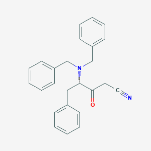 molecular formula C₂₅H₂₄N₂O B017435 4S-4-Dibenzylamino-3-oxo-5-phenyl-pentanonitrile CAS No. 156732-12-6