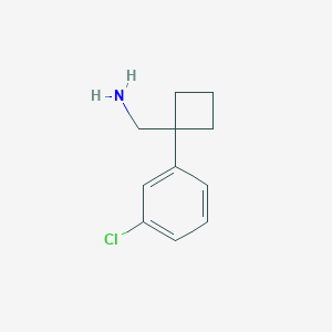 molecular formula C11H14ClN B174368 (1-(3-Chlorophenyl)cyclobutyl)methanamine CAS No. 115816-34-7