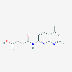 molecular formula C14H15N3O3 B174377 4-[(5,7-Dimethyl-1,8-naphthyridin-2-yl)amino]-4-oxobutanoic acid CAS No. 198221-13-5