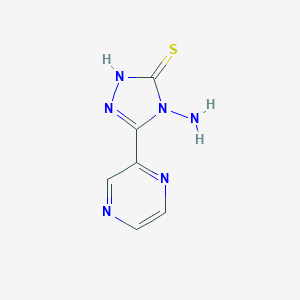 molecular formula C6H6N6S B174382 4-氨基-5-(吡嗪-2-基)-4H-1,2,4-三唑-3-硫醇 CAS No. 124991-69-1