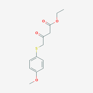 molecular formula C13H16O4S B174618 Ethyl 4-(4-methoxyphenyl)sulfanyl-3-oxobutanoate CAS No. 145389-08-8