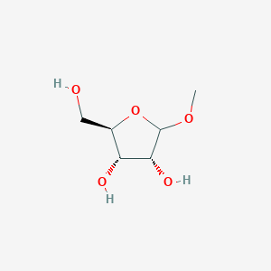 molecular formula C6H12O5 B174621 (2R,3S,4R)-2-(Hydroxymethyl)-5-methoxytetrahydrofuran-3,4-diol CAS No. 13039-63-9