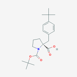 molecular formula C21H31NO4 B174635 (S)-1-Boc-2-(4-tert-butylbenzyl)-2-pyrrolidinecarboxylic acid CAS No. 1217855-87-2