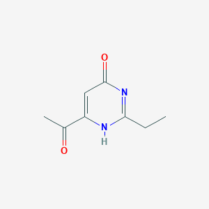 molecular formula C8H10N2O2 B174682 6-Acetyl-2-ethylpyrimidin-4(1H)-one CAS No. 197140-53-7