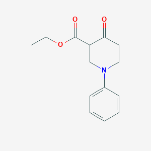 molecular formula C14H17NO3 B174699 Ethyl 4-oxo-1-phenylpiperidine-3-carboxylate CAS No. 1026-47-7