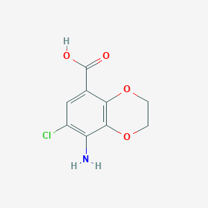 molecular formula C9H8ClNO4 B174742 8-Amino-7-chloro-2,3-dihydrobenzo[b][1,4]dioxine-5-carboxylic acid CAS No. 148703-26-8