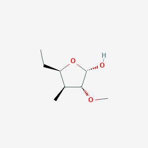 molecular formula C8H16O3 B174797 (2S,3R,4S,5R)-5-Ethyl-3-methoxy-4-methyloxolan-2-OL CAS No. 196615-54-0