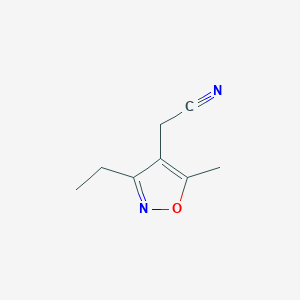 molecular formula C8H10N2O B174808 2-(3-Ethyl-5-methyl-1,2-oxazol-4-yl)acetonitrile CAS No. 197310-97-7