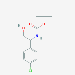 molecular formula C13H18ClNO3 B174935 叔丁基(1-(4-氯苯基)-2-羟乙基)氨基甲酸酯 CAS No. 147353-95-5