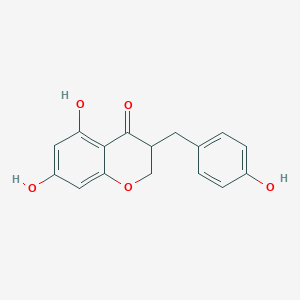 molecular formula C16H14O5 B174957 (-)-5,7-Dihydroxy-3-(4-hydroxybenzyl)-4-chromanone CAS No. 107585-77-3