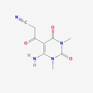molecular formula C9H10N4O3 B017497 3-(6-氨基-1,3-二甲基-2,4-二氧代-1,2,3,4-四氢嘧啶-5-基)-3-氧代丙腈 CAS No. 112735-05-4