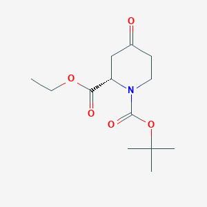 molecular formula C13H21NO5 B175091 (S)-1-叔丁基 2-乙基 4-氧代哌啶-1,2-二羧酸酯 CAS No. 180854-44-8