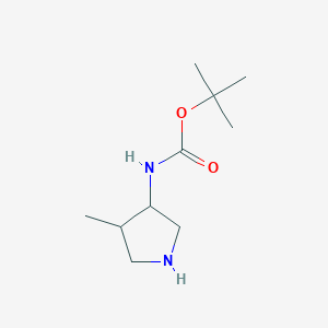 molecular formula C10H20N2O2 B175249 叔丁基（4-甲基吡咯烷-3-基）氨基甲酸酯 CAS No. 107610-92-4